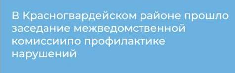 В Красногвардейском районе прошло заседание межведомственной комиссии по профилактике нарушений